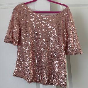 Rose gold sequin short sleeve